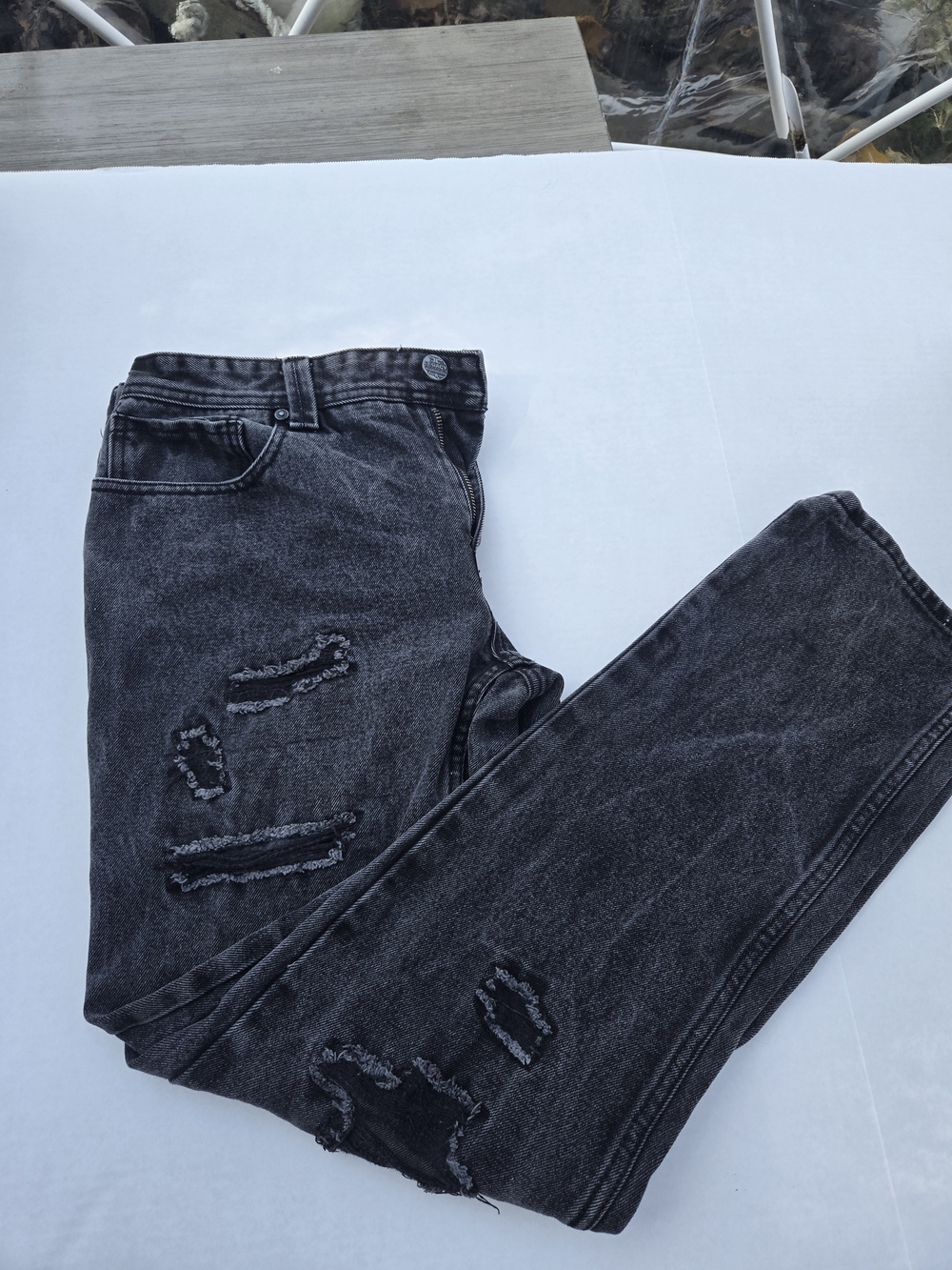 Jordan Craig Black Washed Slim Straight Jeans